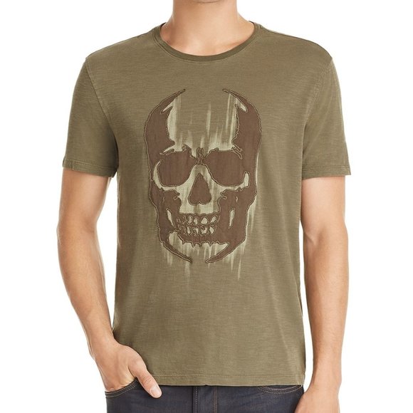 John Varvatos Other - John Varvatos Faded Skull Applique T-Shirt Olive